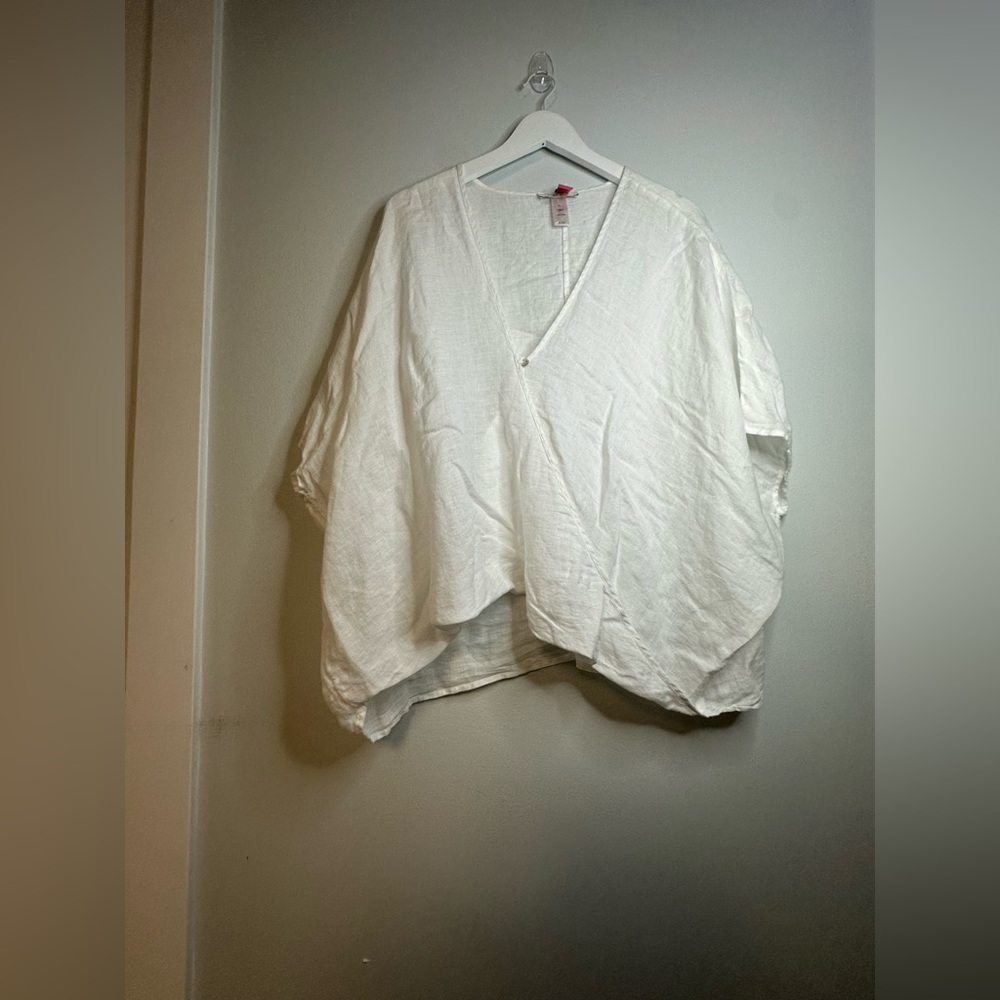 J. Jill  Elements 100% Linen Pullover White Relaxed Fit Lagenlook Top Size S - L - Picture 11 of 13